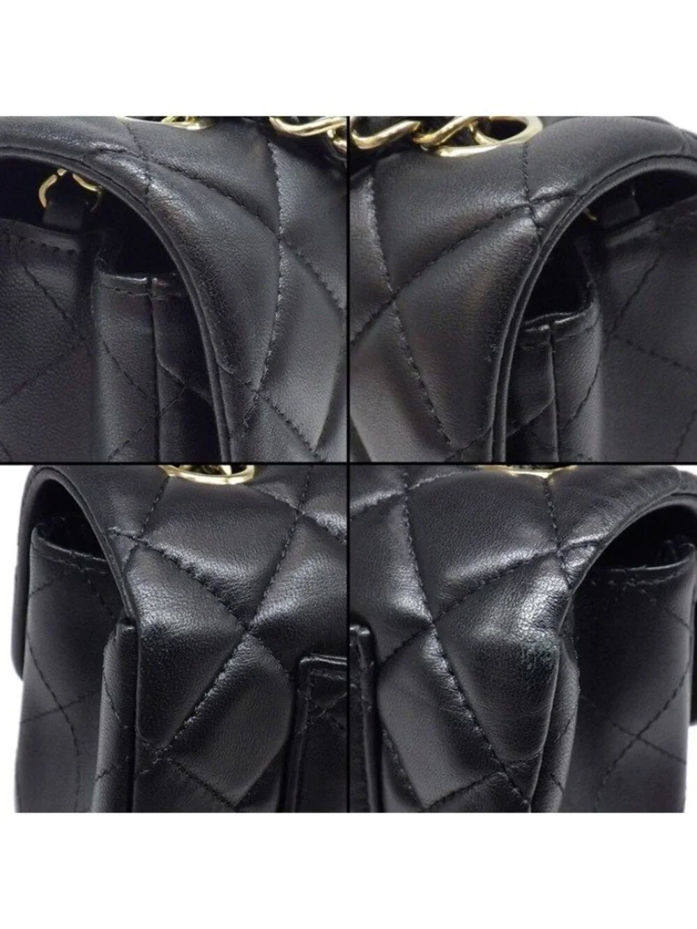 Chanel Shoulder Bag Quilted 20 Mini Classic Black Bordeaux Lambskin